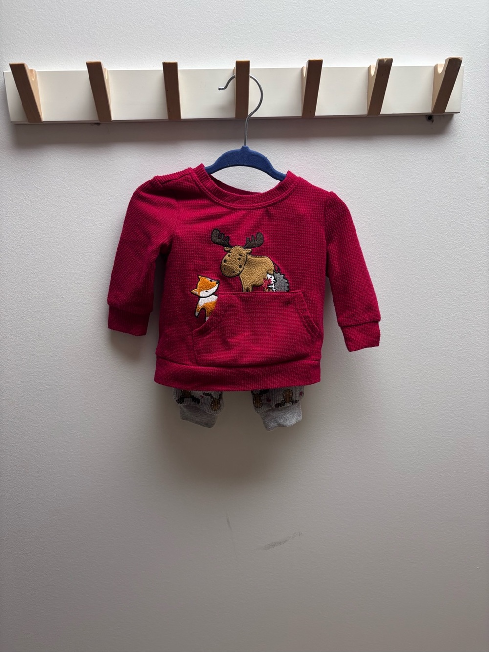 (3 for $30) Infant Red Waffle Knit Set